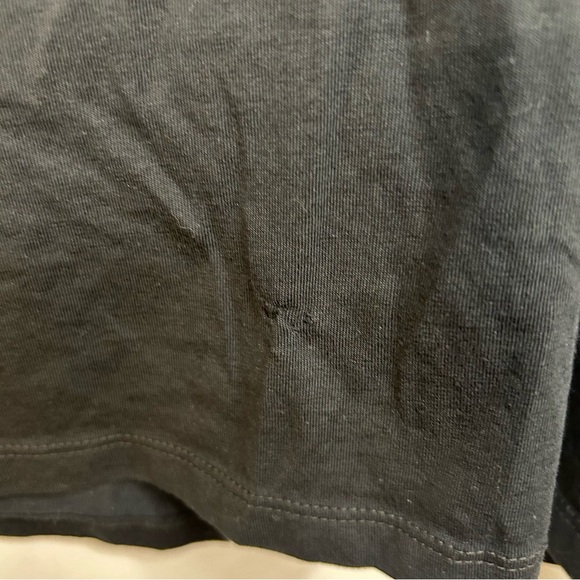 7 For All Mankind Knot Sleeve V Neck Top in Black, Size Medium - Picture 5 of 9